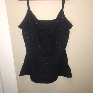 Black sequin tank top